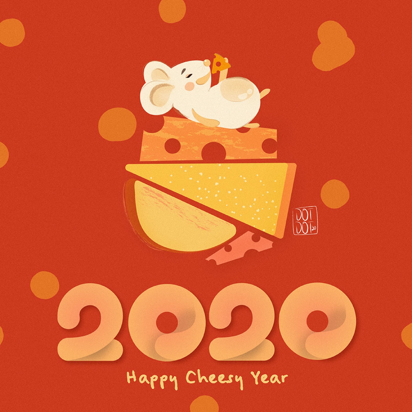 Red and gold Chinese New Year illustration.