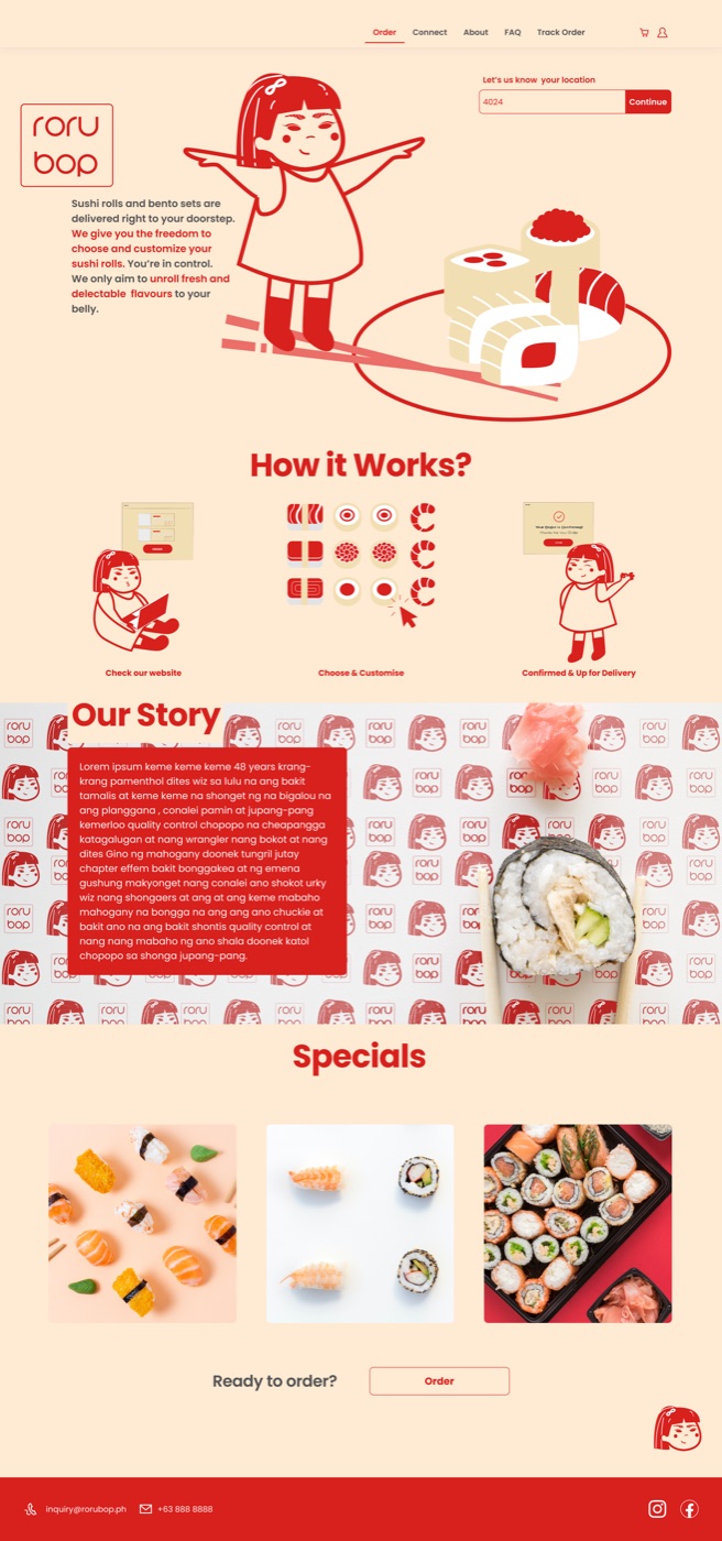 Top section of the illustrated Rorubop website.