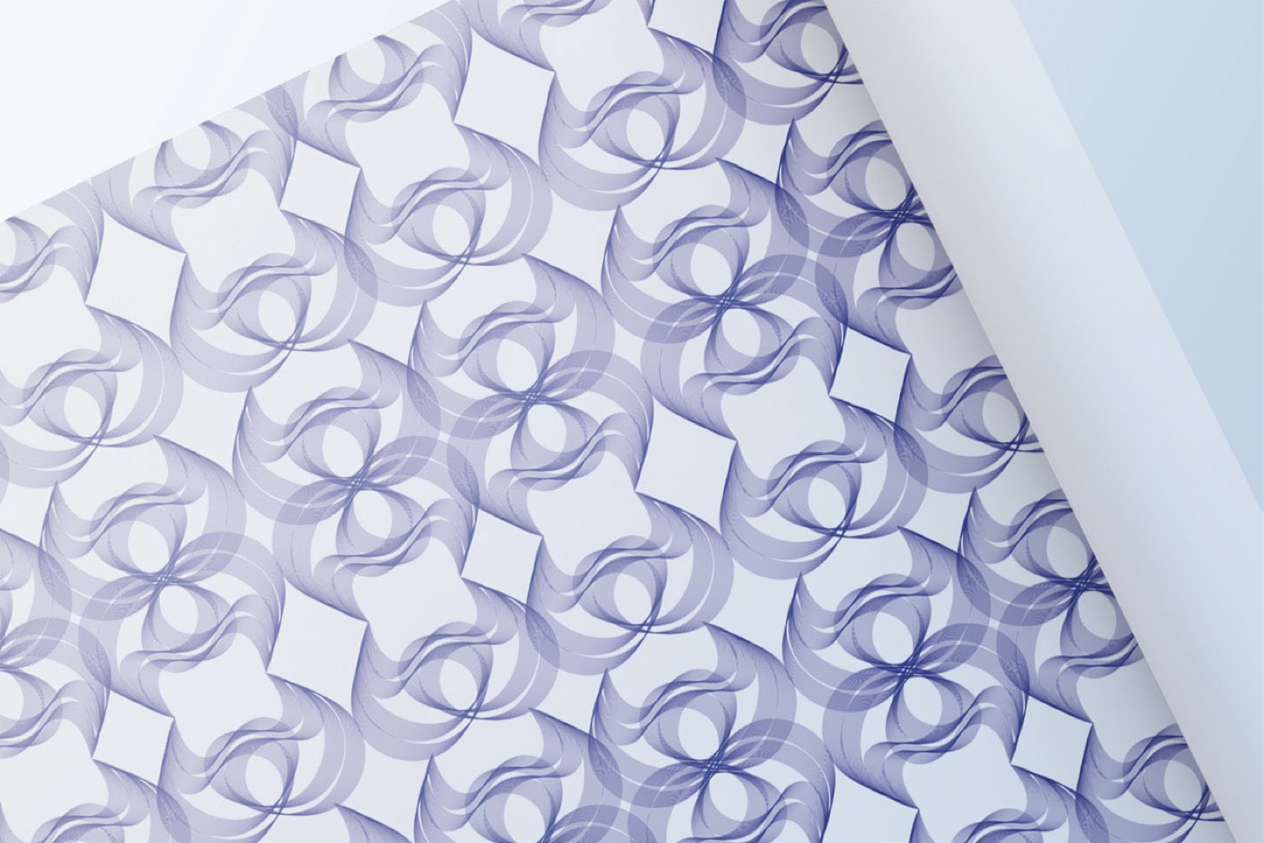 RT blue ribbon pattern.