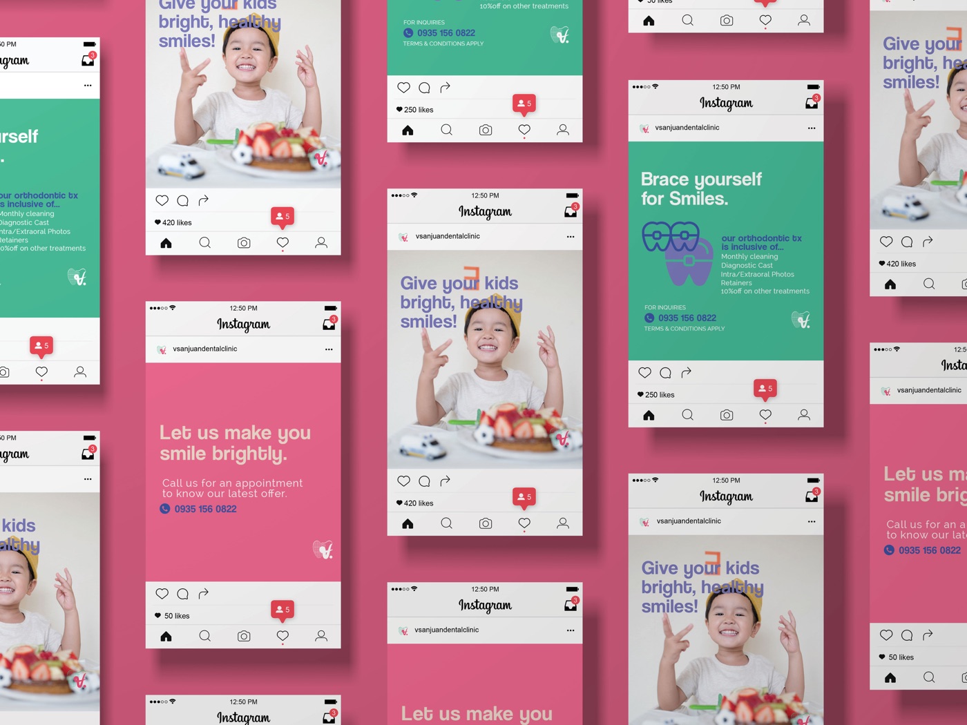 V. San Juan Dental Clinic social media templates.