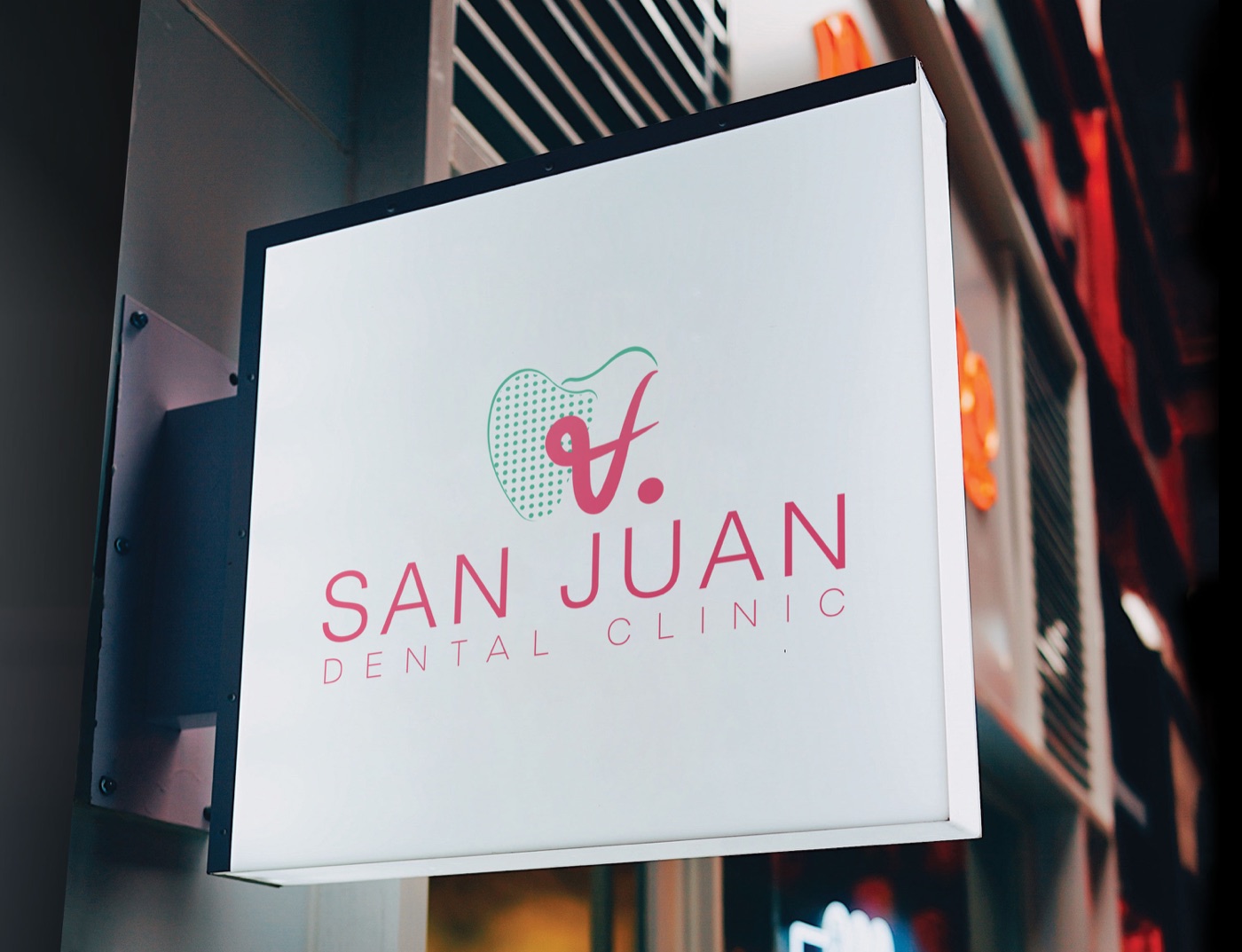 V. San Juan Dental Clinic exterior sign.