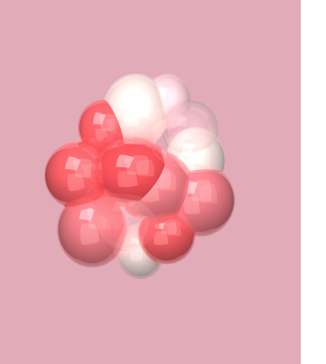 Harsh reflections and intersecting shapes made the balloons look unnatural.