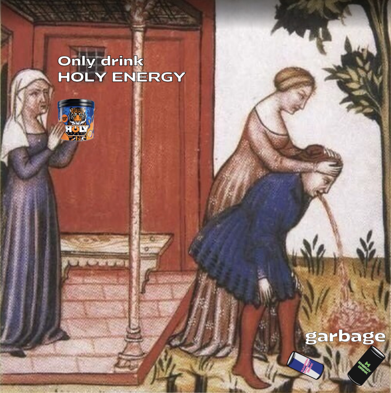 A humorous HOLY Energy performance ad created for Pinky's internship design exam task.