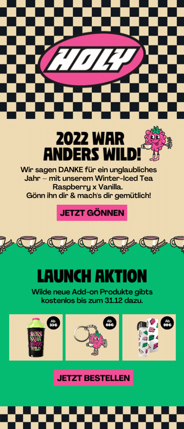 Animated HOLY Winterflavor campaign launch email.